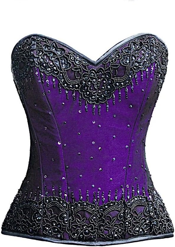 タペストリー 約224cm × 約264cm  Purple Plus Size Corset Purple Satin Handmade Black Sequins Gothic
